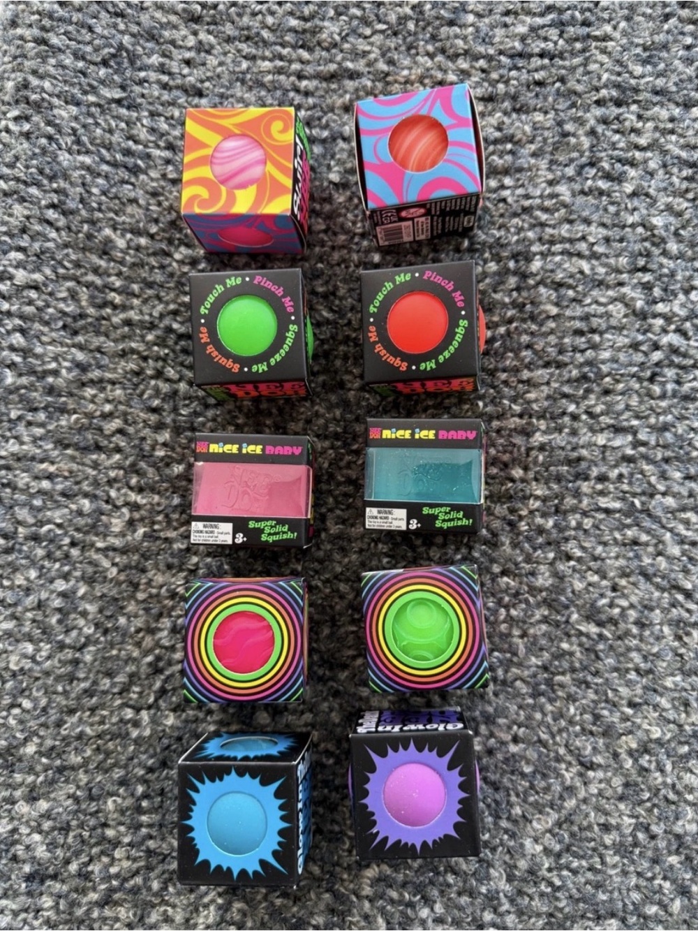 NeeDoh Teenie 10-Pack Schylling Mini Squish Toys NEW Unsealed